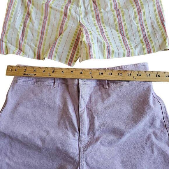 LOFT womens Sz 6 baby purple and multicolor striped 2 shorts bundle - Picture 5 of 6